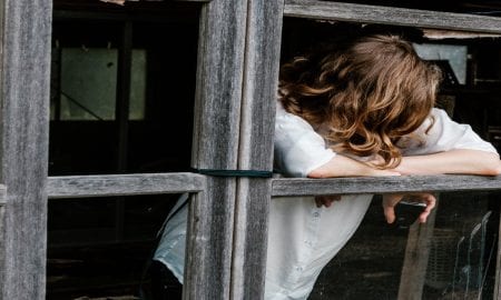 woman in window